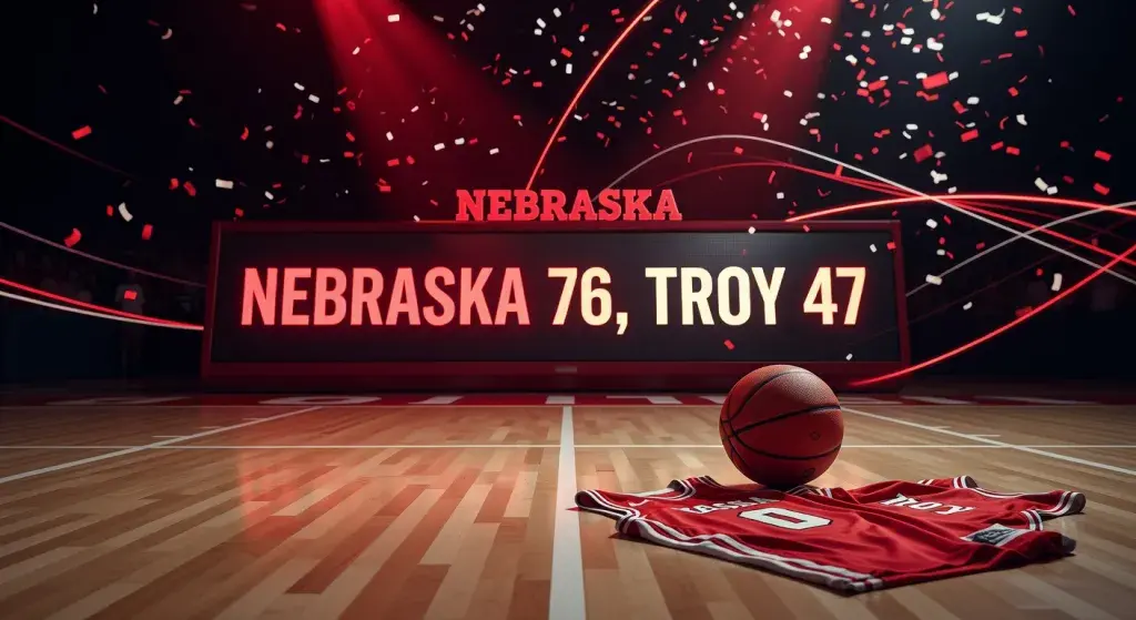 Nebraska secures first NCAA men's tournament win with 76-47 victory over Troy