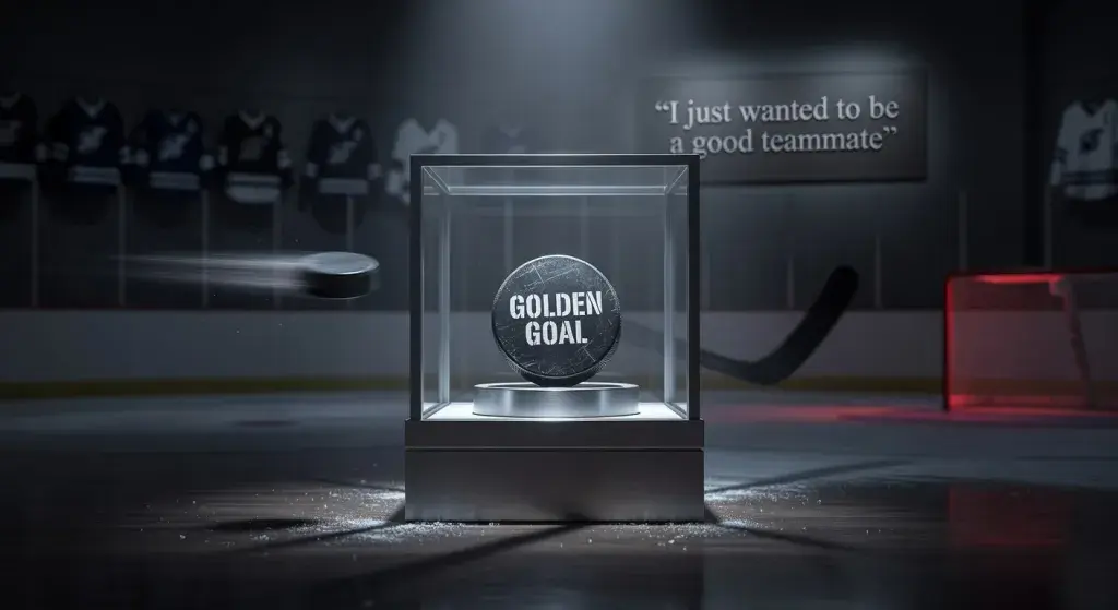 Jack Hughes clarifies initial remarks on Olympic golden goal puck displayed at Hockey Hall of Fame