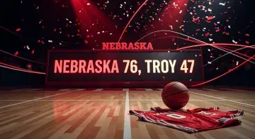 Nebraska secures first NCAA men's tournament win with 76-47 victory over Troy