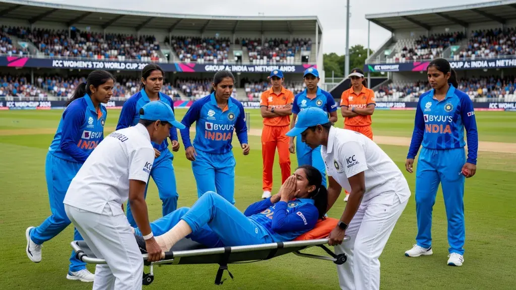Shreyanka Patil Stretchered Off as India Face Injury Scare at Women's T20 World Cup