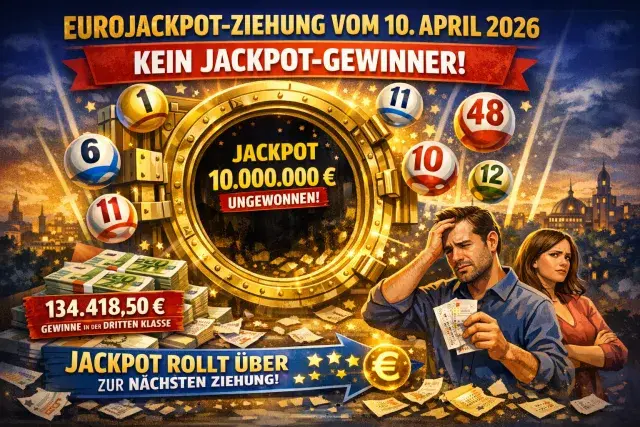 EuroJackpot-Ziehung vom 10. April 2026 bleibt ohne Jackpot-Gewinner